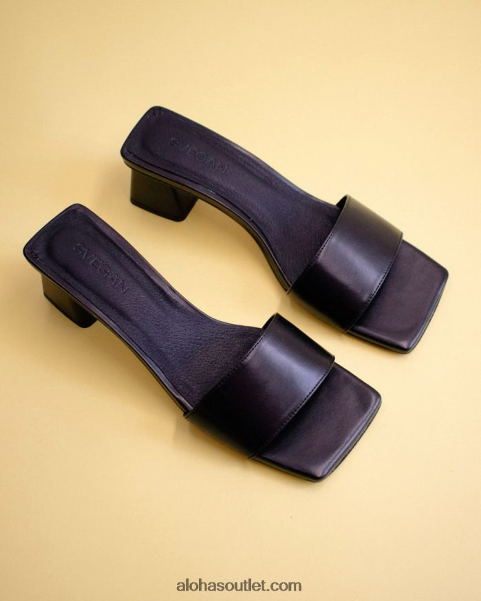 mulheres squared - sandália preta de couro vegano Alohas 4P88ZX365 preto