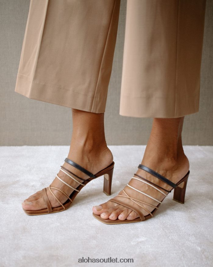 mulheres sunbeam vintage - mules de couro marrom Alohas 4P88ZX512 bronzeado espinhoso