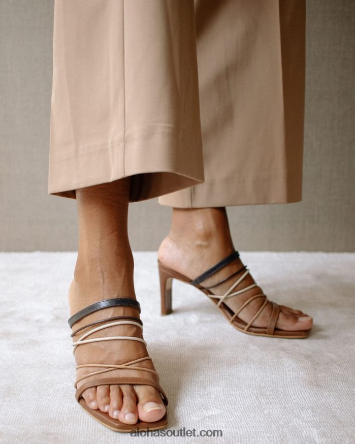 mulheres sunbeam vintage - mules de couro marrom Alohas 4P88ZX512 bronzeado espinhoso