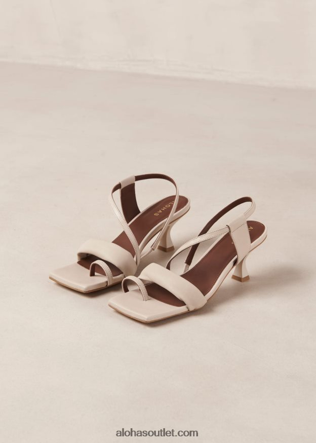 mulheres tiras assimétricas - sandálias de couro off-white Alohas 4P88ZX434 creme