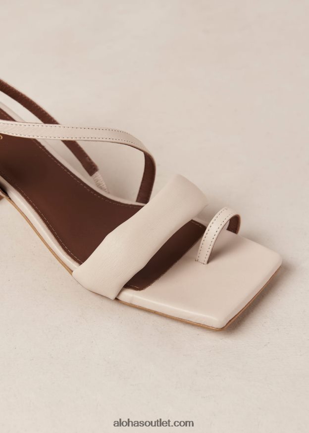 mulheres tiras assimétricas - sandálias de couro off-white Alohas 4P88ZX434 creme