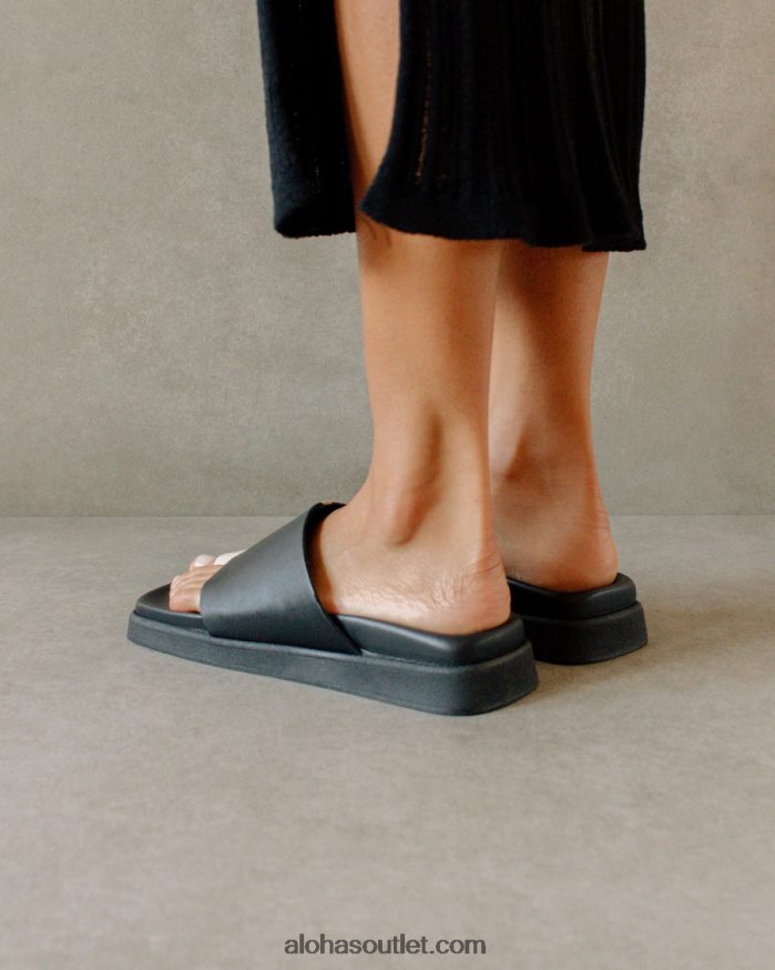 mulheres toe ring flop - sandálias de couro preto e branco Alohas 4P88ZX222 marfim preto bicolor