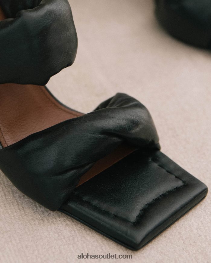 mulheres twist strap - sandália preta de couro Alohas 4P88ZX430 preto