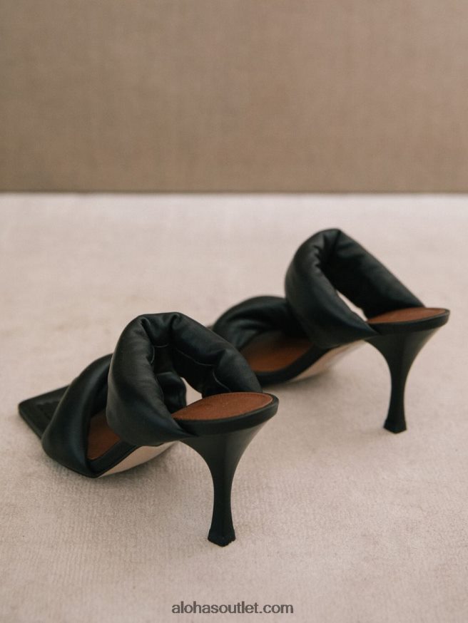 mulheres twist strap - sandália preta de couro Alohas 4P88ZX430 preto