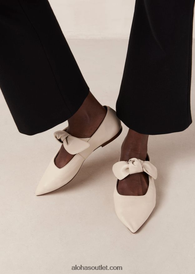 mulheres fóssil - sapatilhas de balé de couro branco Alohas 4P88ZX289 creme