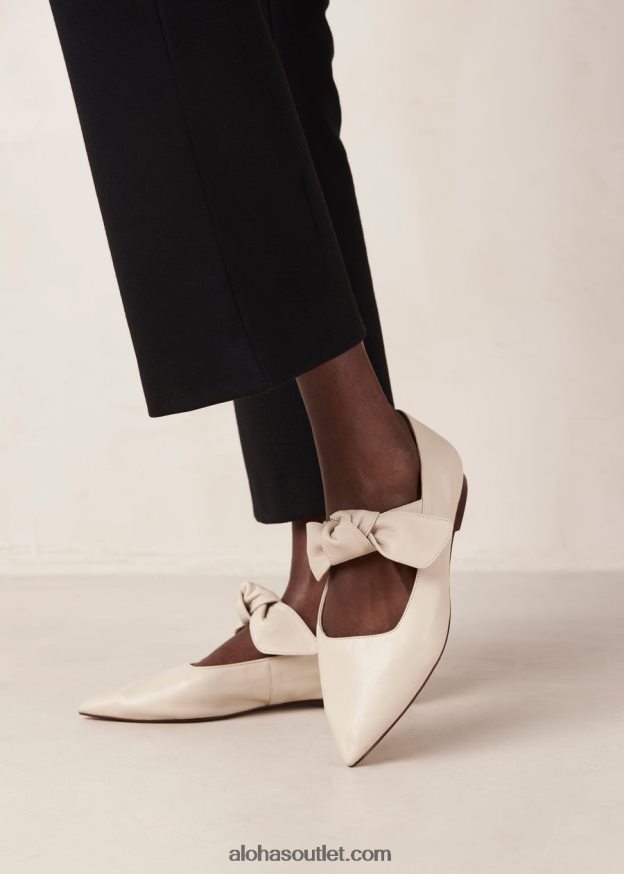 mulheres fóssil - sapatilhas de balé de couro branco Alohas 4P88ZX289 creme