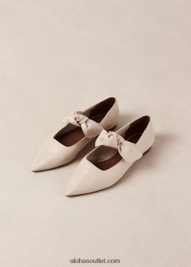 mulheres fóssil - sapatilhas de balé de couro branco Alohas 4P88ZX289 creme