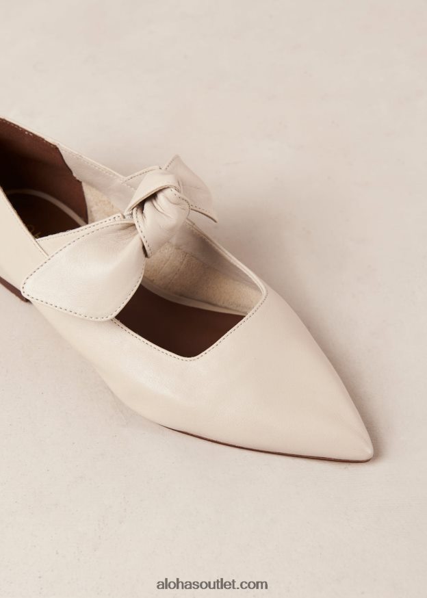mulheres fóssil - sapatilhas de balé de couro branco Alohas 4P88ZX289 creme