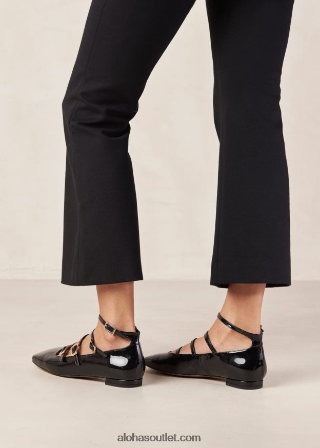 mulheres luke - sapatilhas pretas de couro envernizado Alohas 4P88ZX3 ônix preto