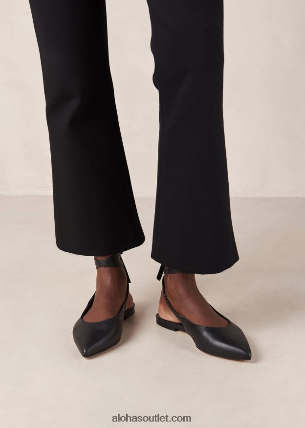 mulheres ribbon - sapatilhas de balé de couro preto Alohas 4P88ZX309 preto