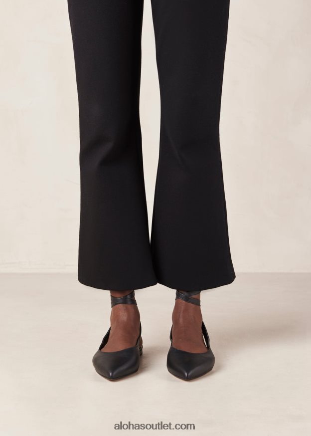mulheres ribbon - sapatilhas de balé de couro preto Alohas 4P88ZX309 preto