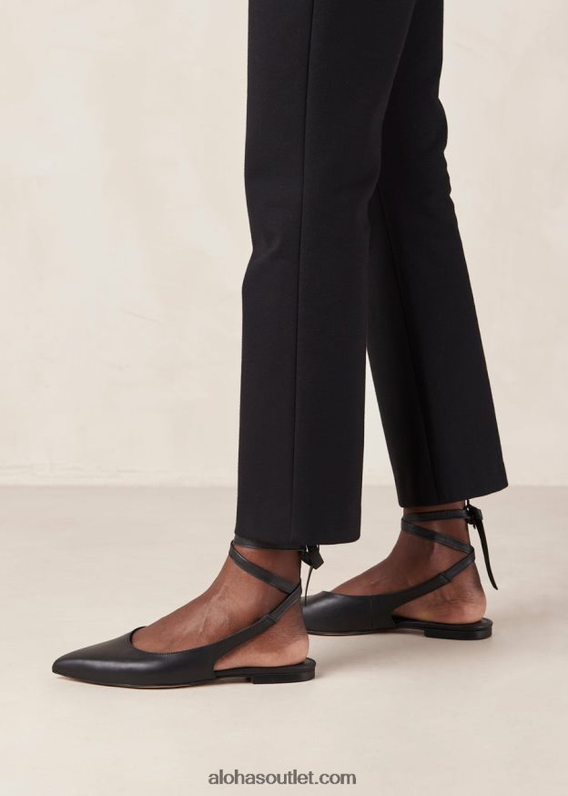 mulheres ribbon - sapatilhas de balé de couro preto Alohas 4P88ZX309 preto