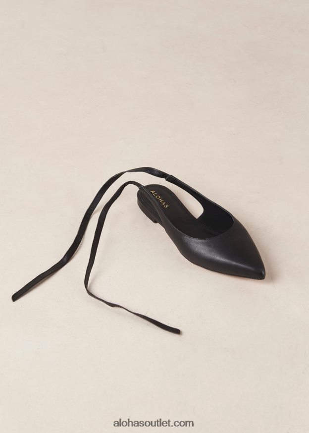 mulheres ribbon - sapatilhas de balé de couro preto Alohas 4P88ZX309 preto