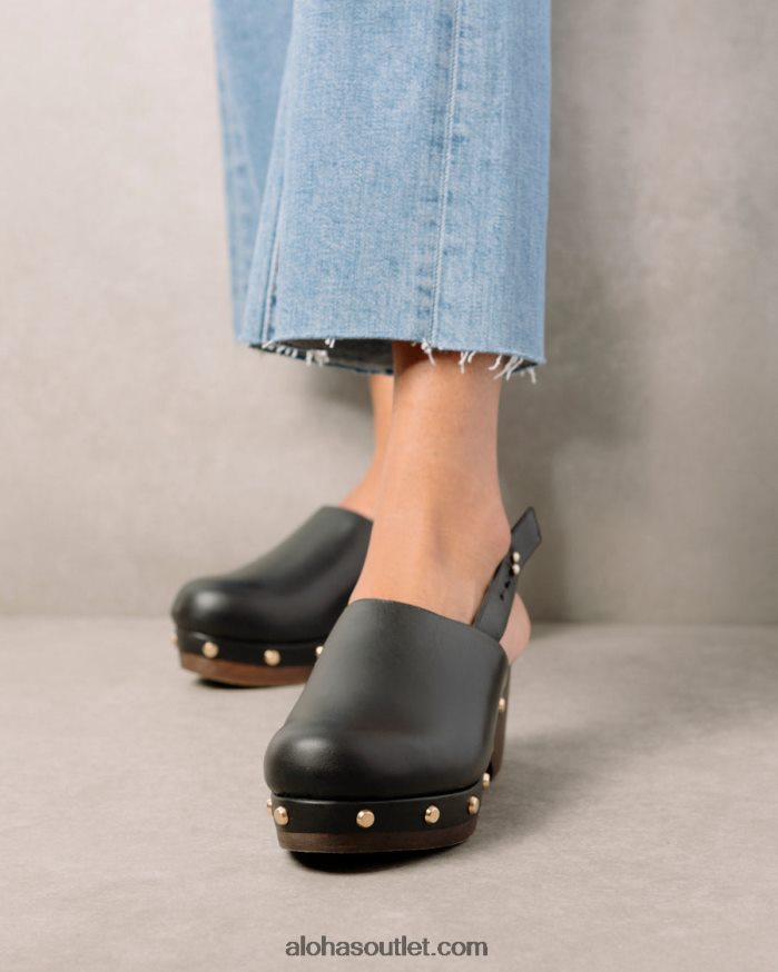 mulheres vinil - tamancos de couro preto Alohas 4P88ZX419 preto