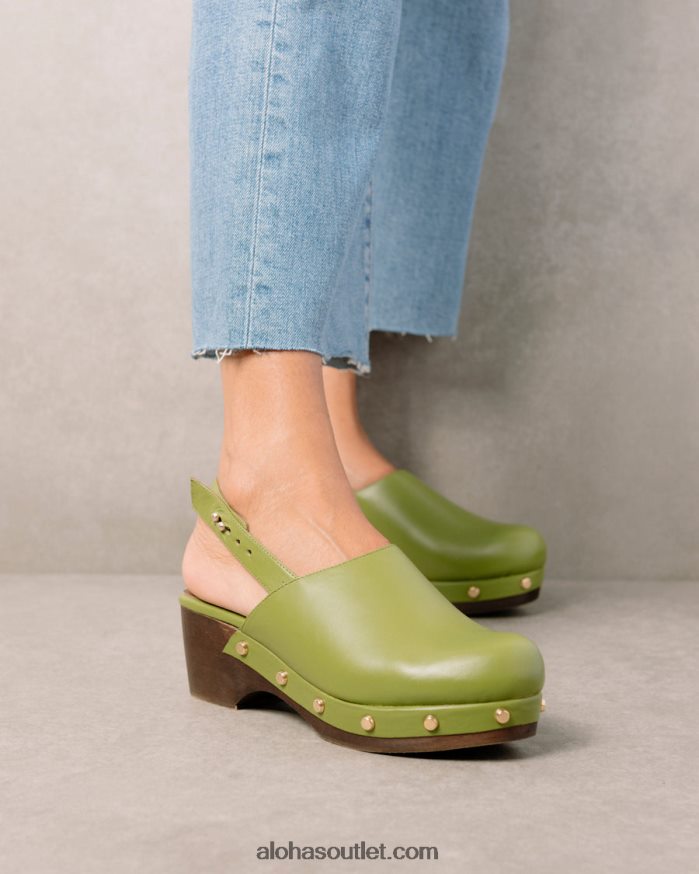 mulheres vinil - tamancos de couro verde Alohas 4P88ZX421 perene