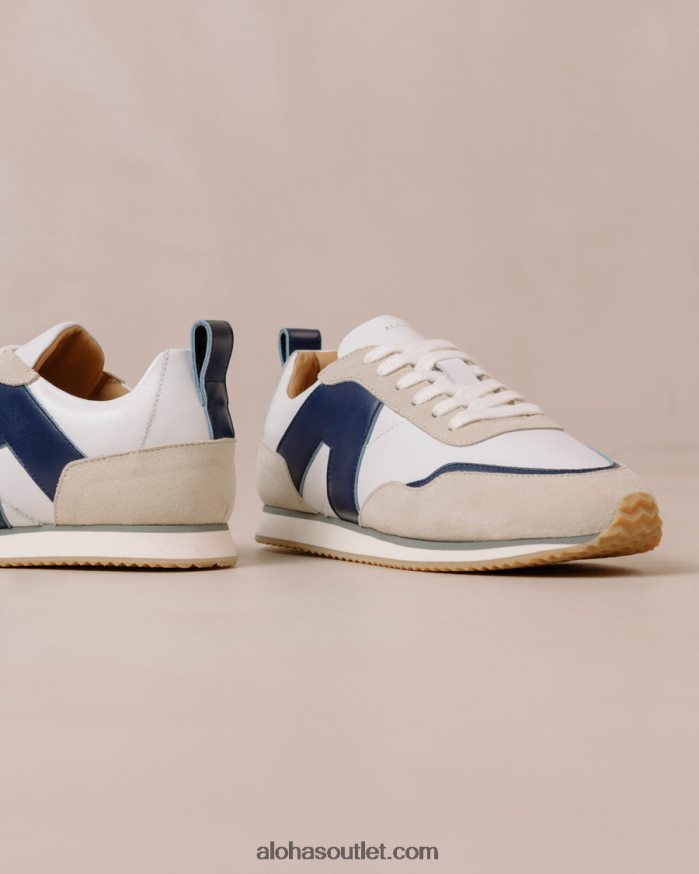 mulheres tb.015 - tênis de couro branco e marinho Alohas 4P88ZX77 azul marinho brilhante