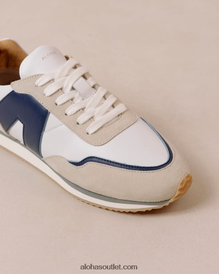 mulheres tb.015 - tênis de couro branco e marinho Alohas 4P88ZX77 azul marinho brilhante