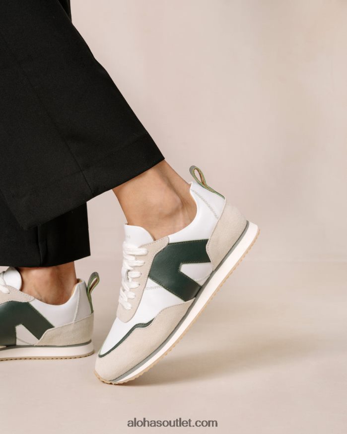 mulheres tb.015 - tênis de couro branco e verde Alohas 4P88ZX74 branco brilhante verde escuro