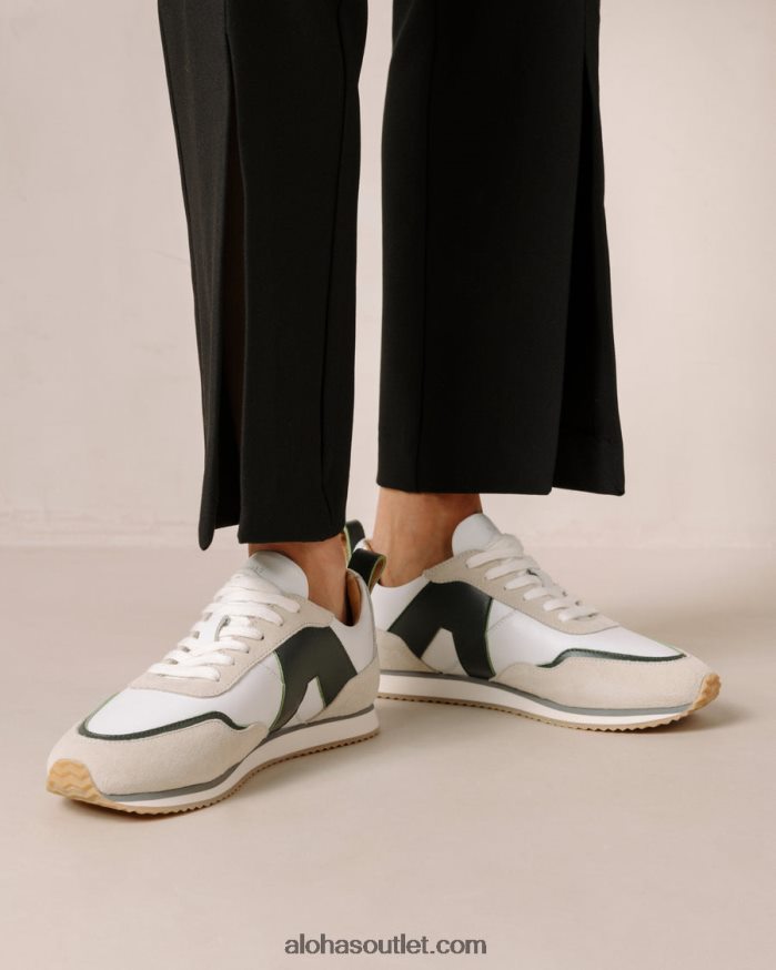 mulheres tb.015 - tênis de couro branco e verde Alohas 4P88ZX74 branco brilhante verde escuro
