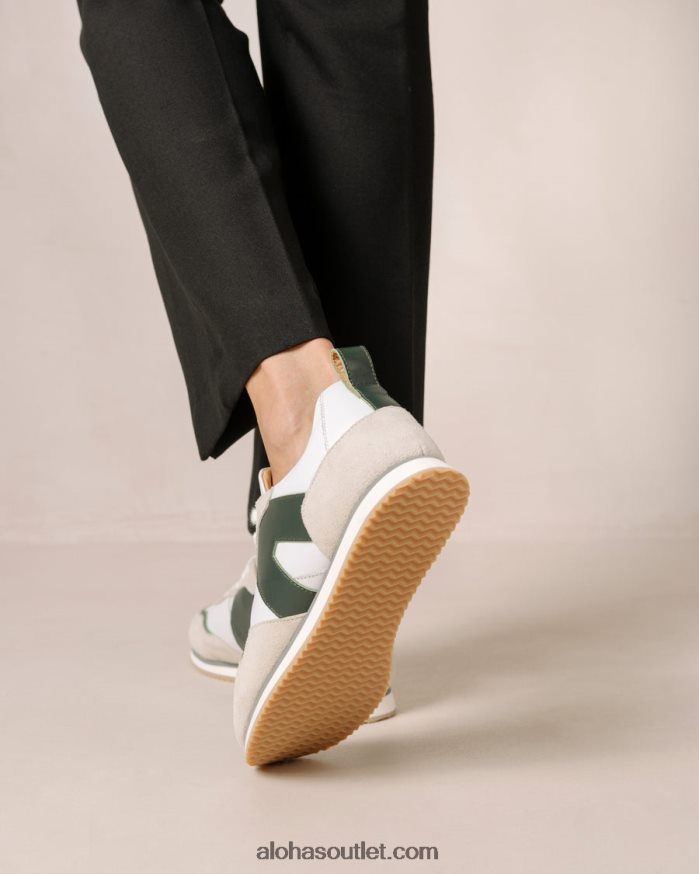 mulheres tb.015 - tênis de couro branco e verde Alohas 4P88ZX74 branco brilhante verde escuro