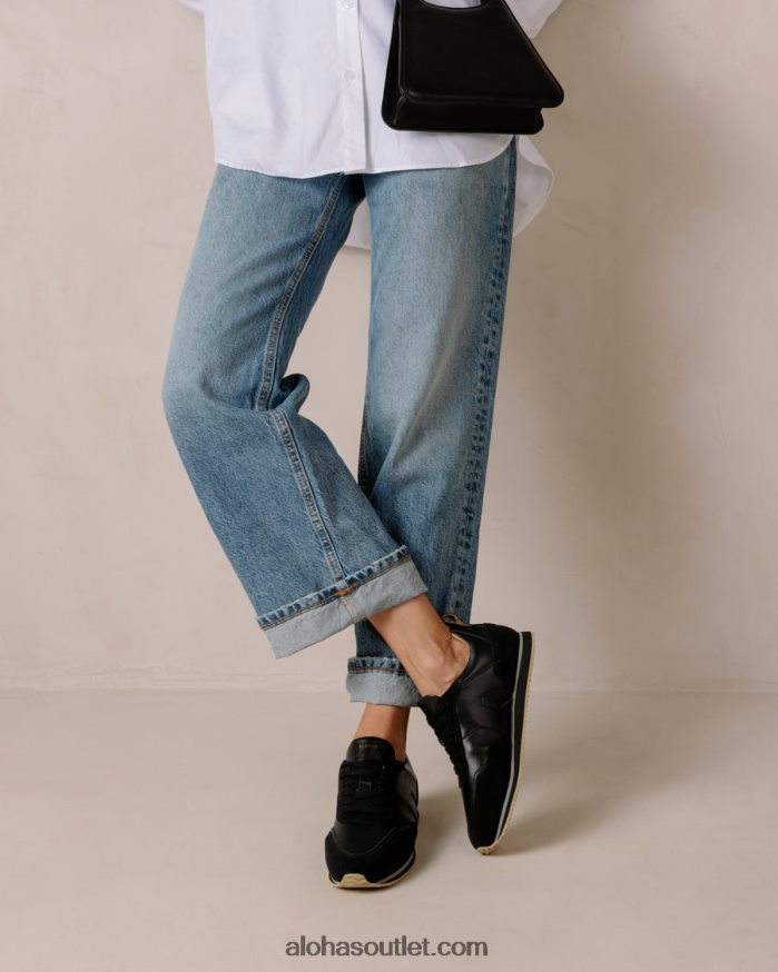 mulheres tb.015 - tênis de couro preto Alohas 4P88ZX76 preto total