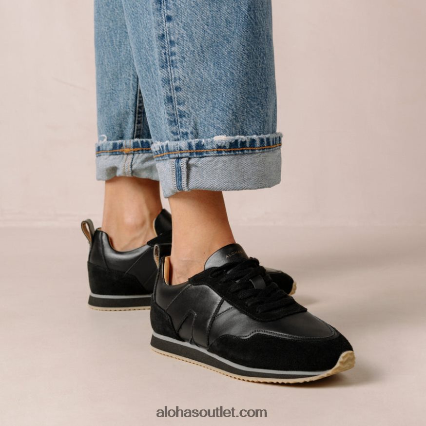 mulheres tb.015 - tênis de couro preto Alohas 4P88ZX76 preto total