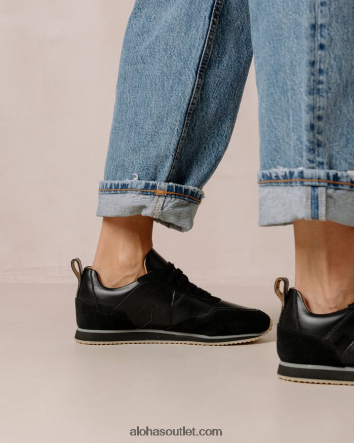 mulheres tb.015 - tênis de couro preto Alohas 4P88ZX76 preto total