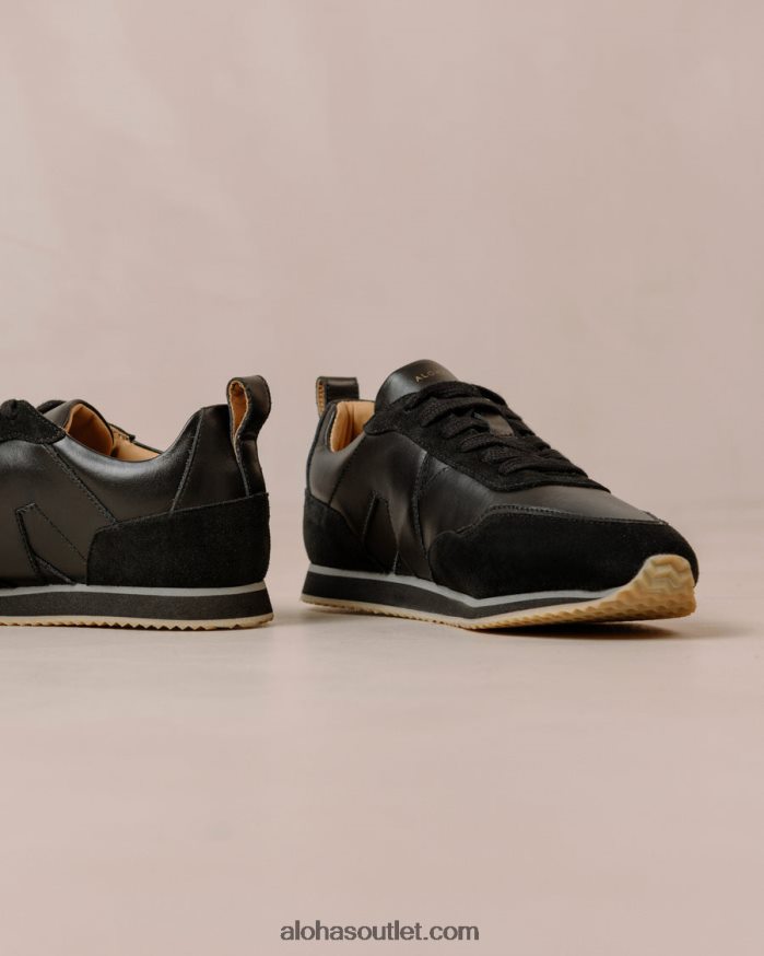 mulheres tb.015 - tênis de couro preto Alohas 4P88ZX76 preto total