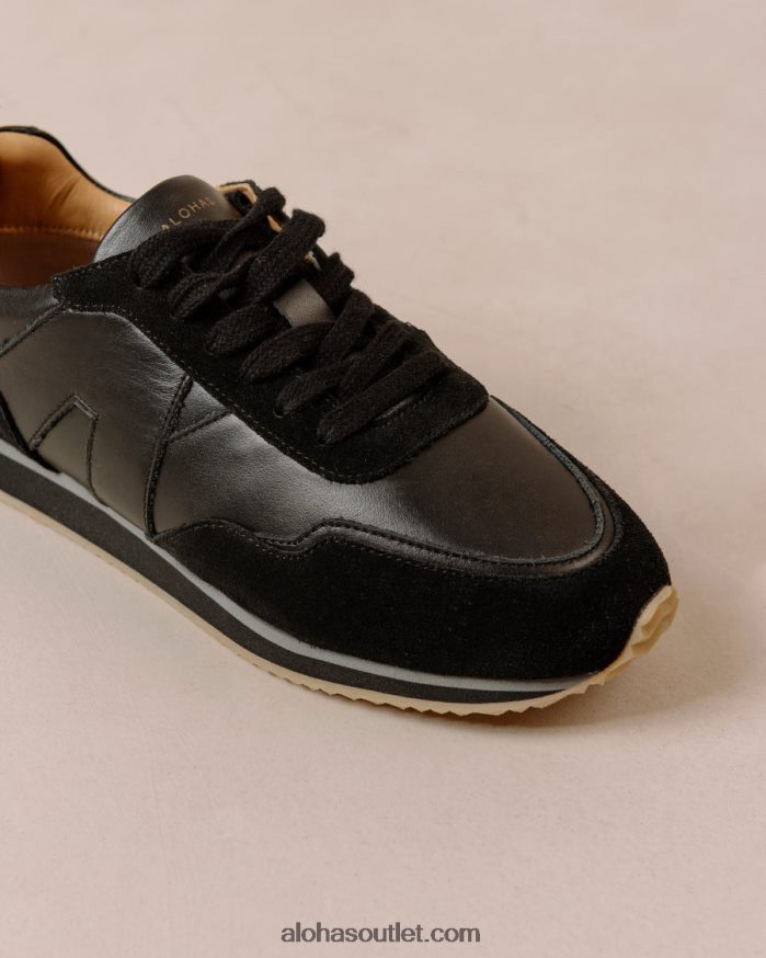 mulheres tb.015 - tênis de couro preto Alohas 4P88ZX76 preto total