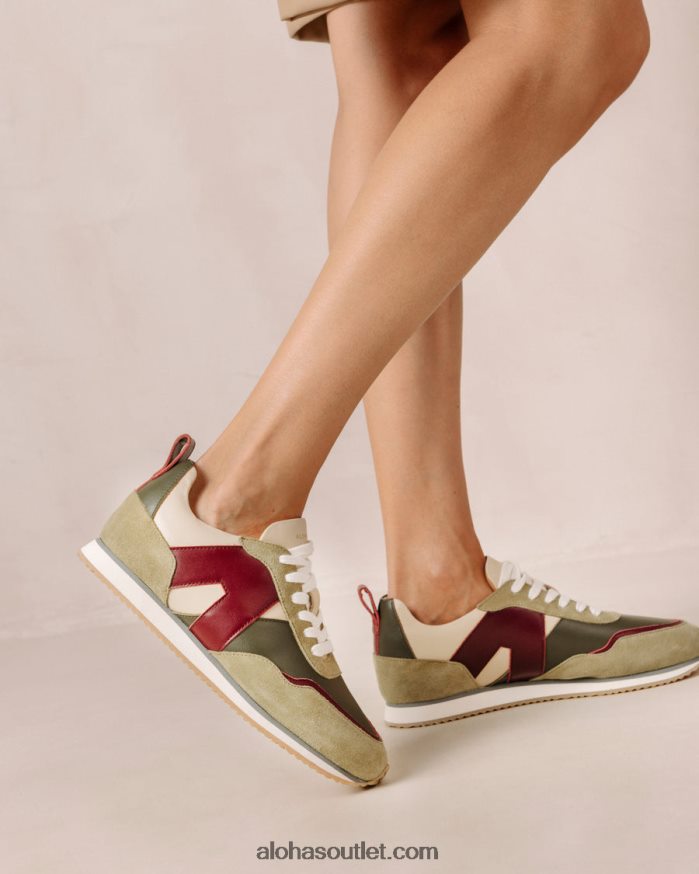 mulheres tb.015 - tênis de couro vermelho e verde Alohas 4P88ZX75 maranta