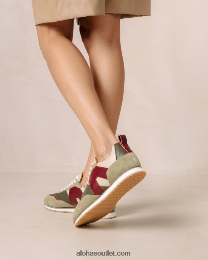 mulheres tb.015 - tênis de couro vermelho e verde Alohas 4P88ZX75 maranta
