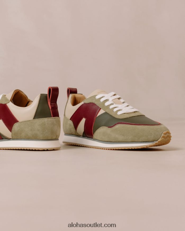 mulheres tb.015 - tênis de couro vermelho e verde Alohas 4P88ZX75 maranta