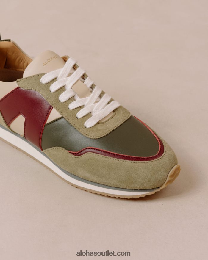 mulheres tb.015 - tênis de couro vermelho e verde Alohas 4P88ZX75 maranta