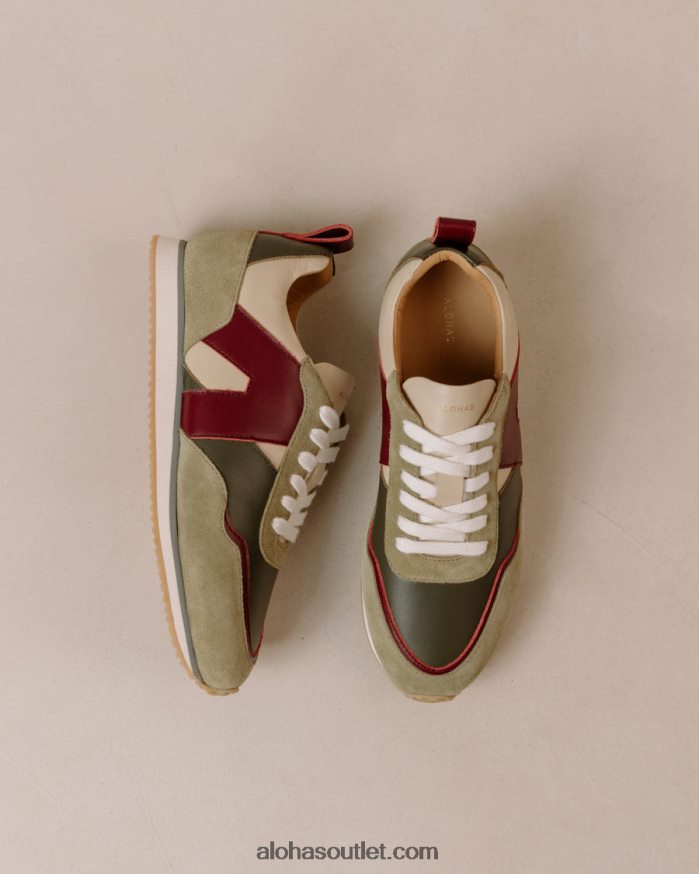 mulheres tb.015 - tênis de couro vermelho e verde Alohas 4P88ZX75 maranta