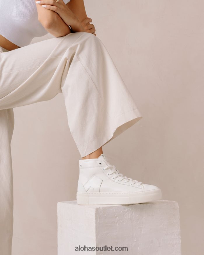 mulheres tb.35 - tênis de couro branco Alohas 4P88ZX262 creme