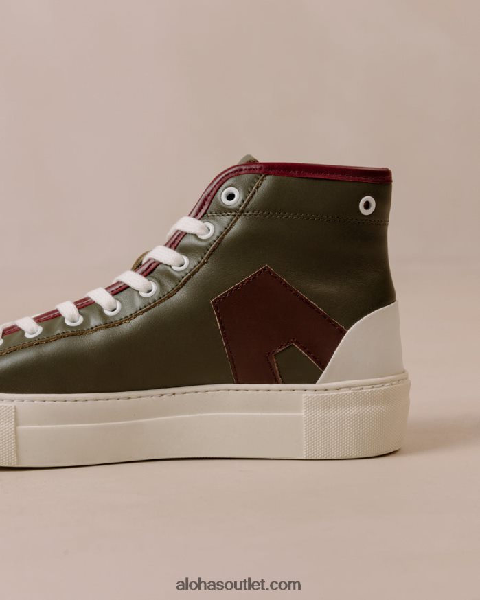 mulheres tb.35 - tênis de couro vermelho e verde Alohas 4P88ZX264 montanha