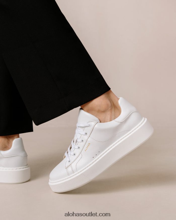mulheres tb.65 - tênis branco de couro vegano Alohas 4P88ZX91 Branco brilhante