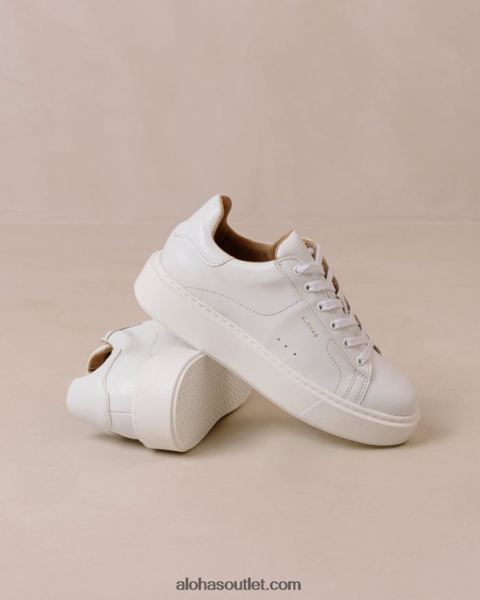 mulheres tb.65 - tênis branco de couro vegano Alohas 4P88ZX91 Branco brilhante