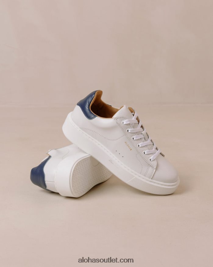 mulheres tb.65 - tênis de couro branco e azul Alohas 4P88ZX92 azul marinho brilhante