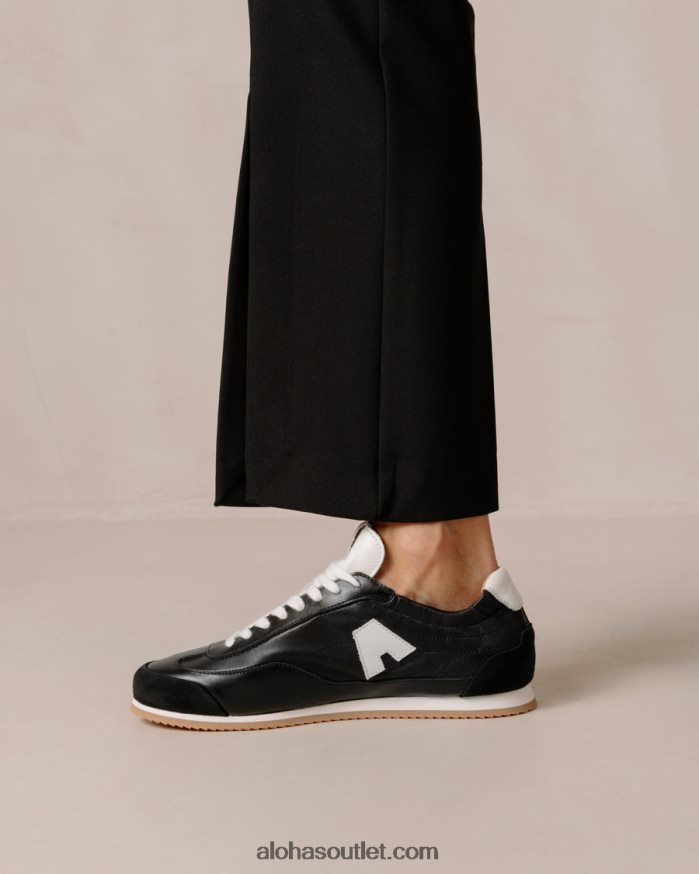 mulheres tb.70 - tênis de couro preto e branco Alohas 4P88ZX402 queda de energia