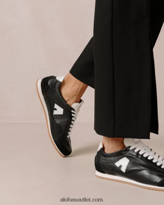 mulheres tb.70 - tênis de couro preto e branco Alohas 4P88ZX402 queda de energia