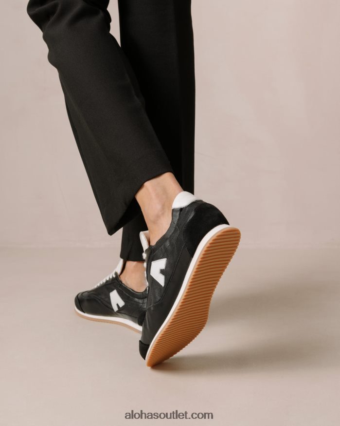 mulheres tb.70 - tênis de couro preto e branco Alohas 4P88ZX402 queda de energia