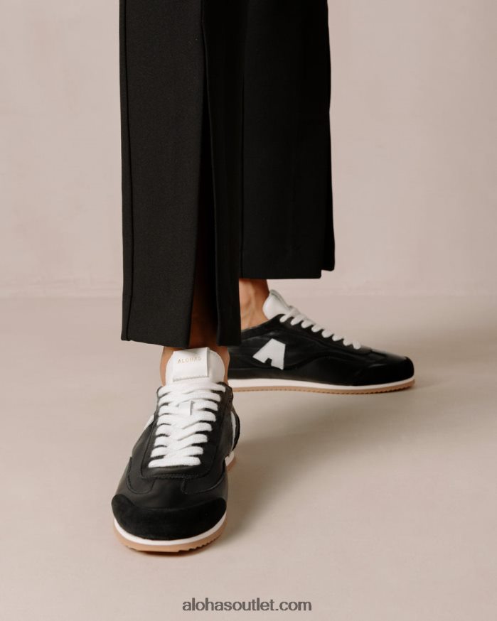 mulheres tb.70 - tênis de couro preto e branco Alohas 4P88ZX402 queda de energia