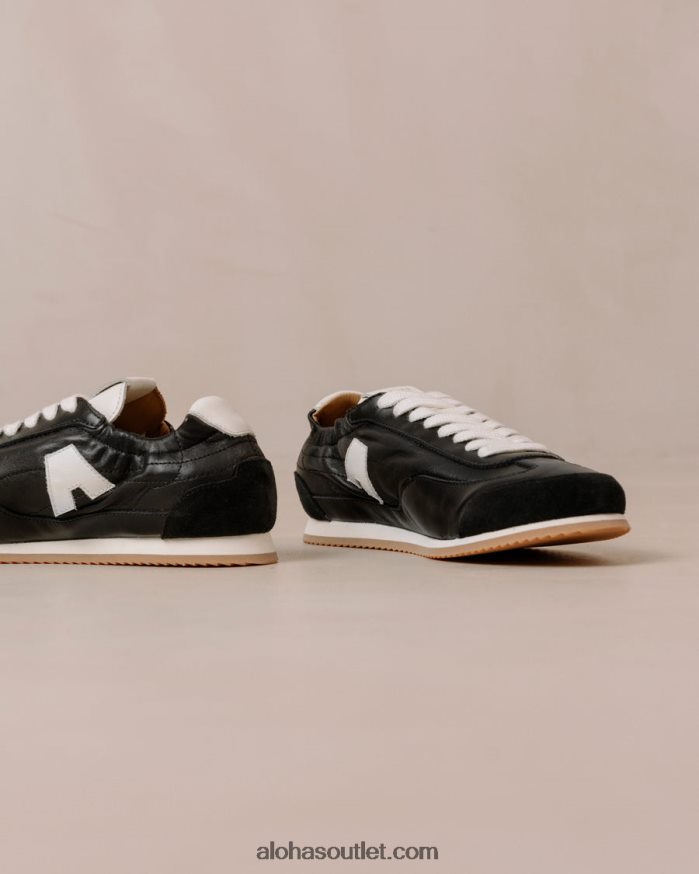 mulheres tb.70 - tênis de couro preto e branco Alohas 4P88ZX402 queda de energia
