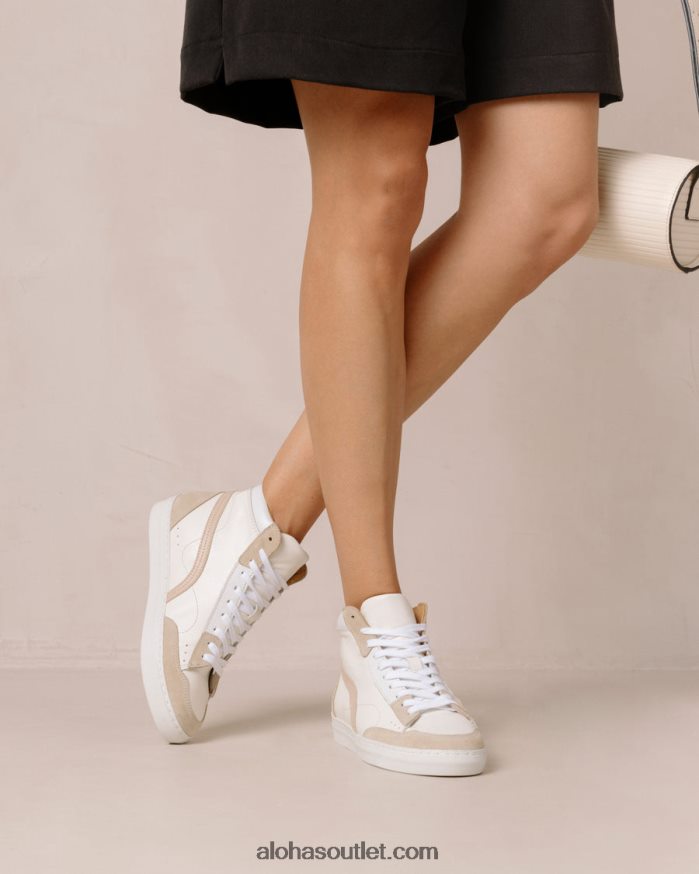 mulheres tb.73 - tênis de couro branco e bege Alohas 4P88ZX568 pedreira