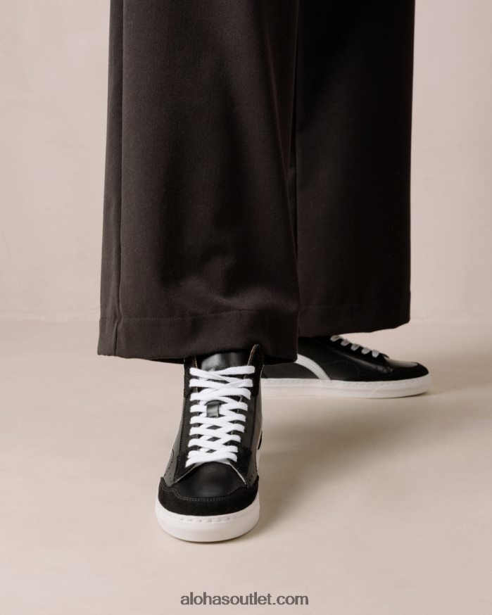mulheres tb.73 - tênis de couro preto Alohas 4P88ZX569 queda de energia