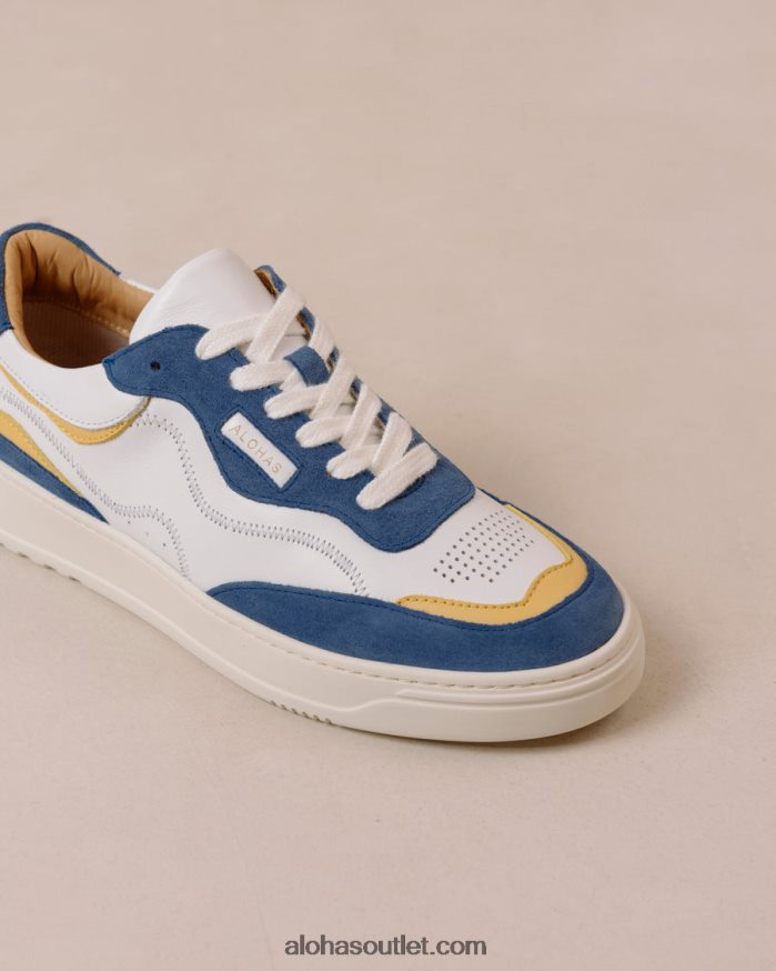 mulheres tb.87 - tênis de couro branco e azul Alohas 4P88ZX72 cavaleiro