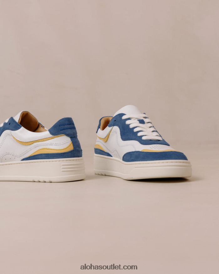 mulheres tb.87 - tênis de couro branco e azul Alohas 4P88ZX72 cavaleiro