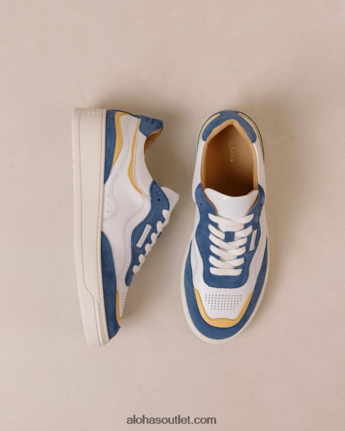 mulheres tb.87 - tênis de couro branco e azul Alohas 4P88ZX72 cavaleiro