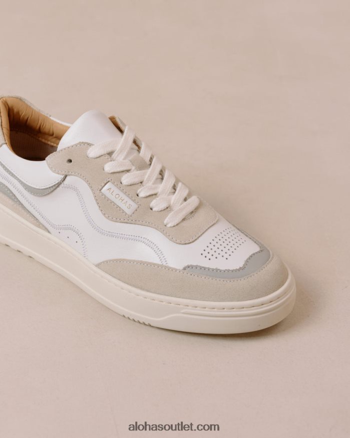 mulheres tb.87 - tênis de couro branco e cinza Alohas 4P88ZX68 névoa